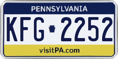 PA license plate KFG2252