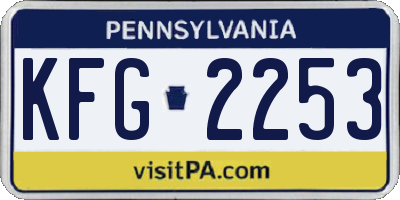 PA license plate KFG2253