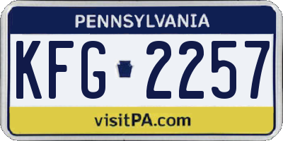 PA license plate KFG2257