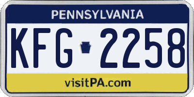 PA license plate KFG2258