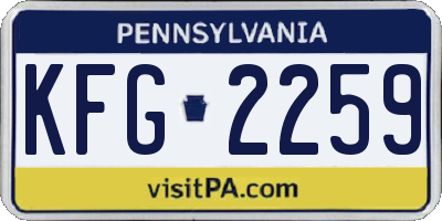 PA license plate KFG2259