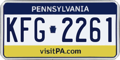 PA license plate KFG2261