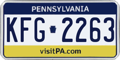 PA license plate KFG2263