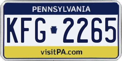 PA license plate KFG2265