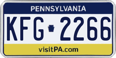PA license plate KFG2266