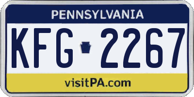 PA license plate KFG2267