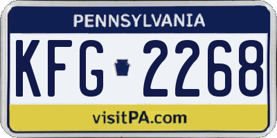PA license plate KFG2268