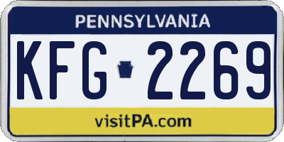 PA license plate KFG2269