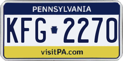 PA license plate KFG2270