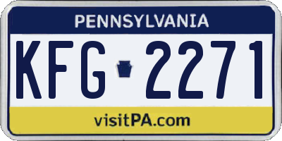 PA license plate KFG2271