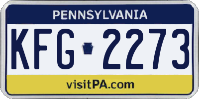 PA license plate KFG2273