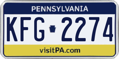 PA license plate KFG2274