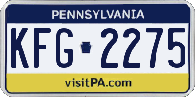 PA license plate KFG2275