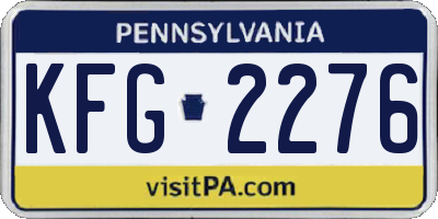 PA license plate KFG2276