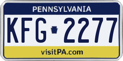 PA license plate KFG2277