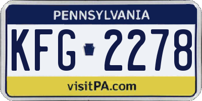 PA license plate KFG2278