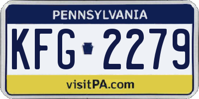 PA license plate KFG2279