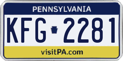 PA license plate KFG2281
