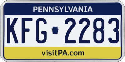 PA license plate KFG2283