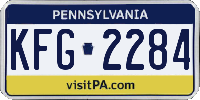 PA license plate KFG2284