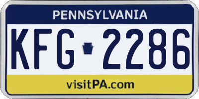 PA license plate KFG2286