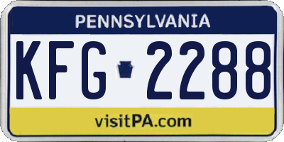 PA license plate KFG2288