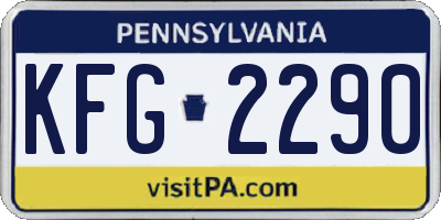 PA license plate KFG2290