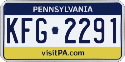 PA license plate KFG2291
