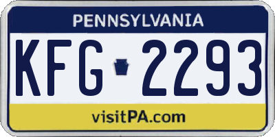 PA license plate KFG2293