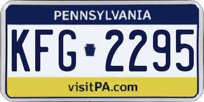 PA license plate KFG2295