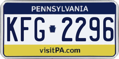 PA license plate KFG2296