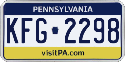 PA license plate KFG2298
