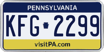PA license plate KFG2299