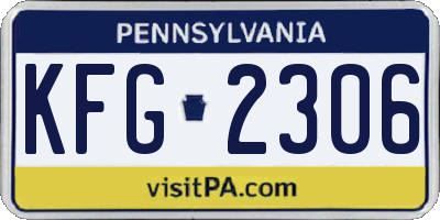 PA license plate KFG2306