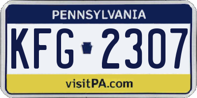 PA license plate KFG2307