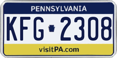 PA license plate KFG2308