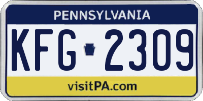 PA license plate KFG2309
