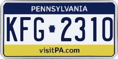 PA license plate KFG2310