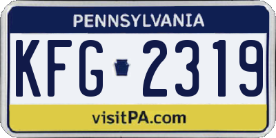 PA license plate KFG2319