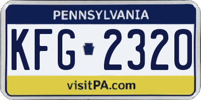 PA license plate KFG2320