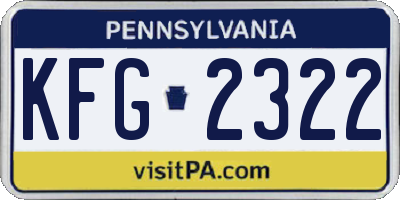 PA license plate KFG2322