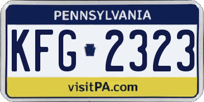 PA license plate KFG2323