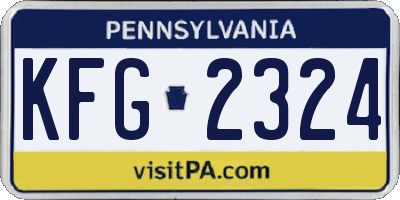 PA license plate KFG2324