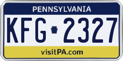 PA license plate KFG2327