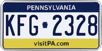 PA license plate KFG2328