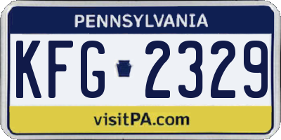 PA license plate KFG2329