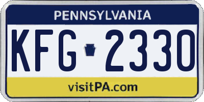 PA license plate KFG2330