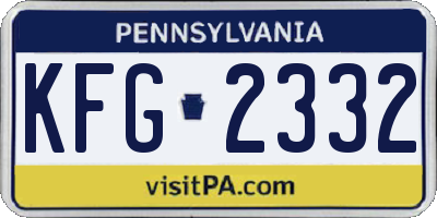 PA license plate KFG2332