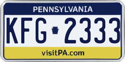 PA license plate KFG2333