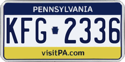 PA license plate KFG2336